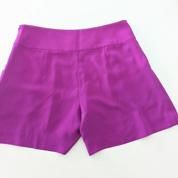 Women's LOFT High Waisted Shorts 0 Magenta Pleated Flirty Preppy Bold Artistic - Picture 7 of 8